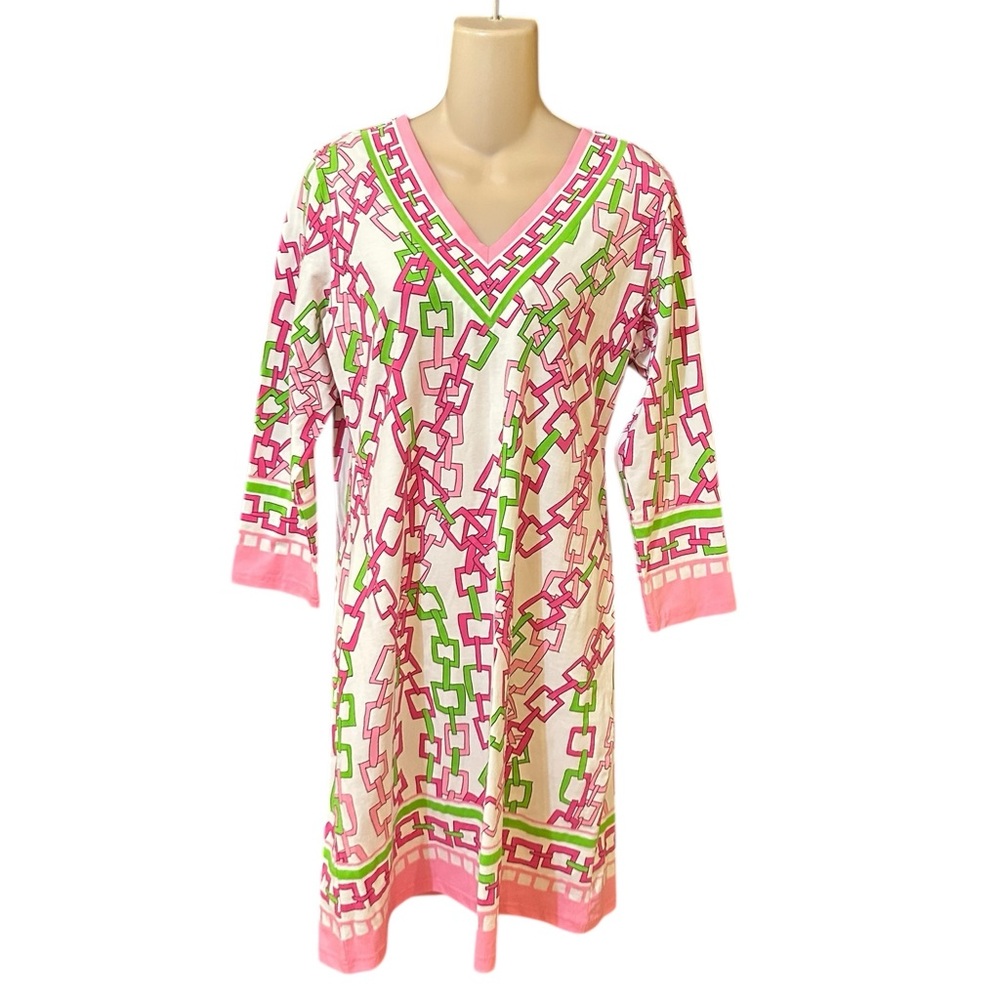 Barbara Gerwit pink and green chain-link knit dress - Picture 4 of 11